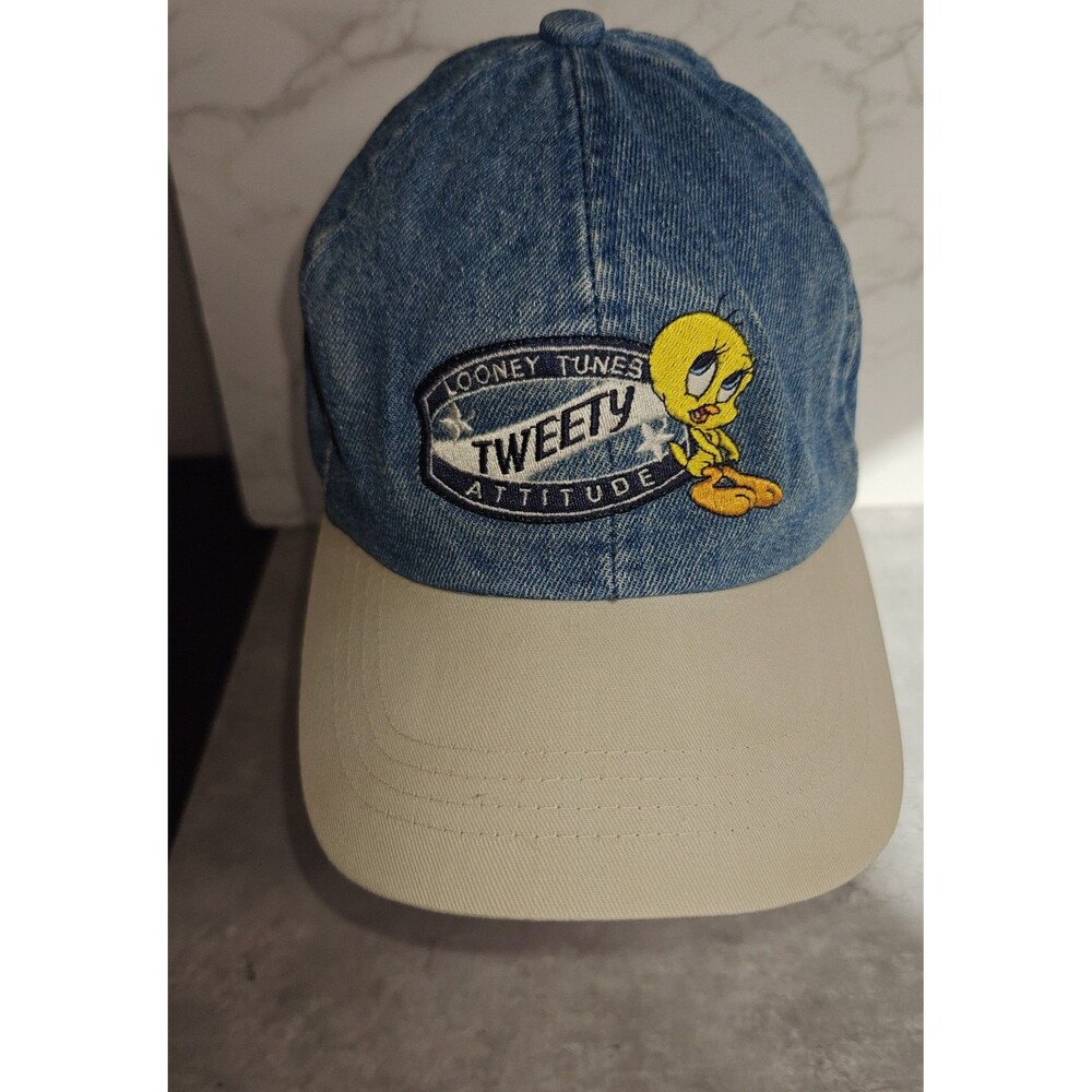 Vintage Looney Tunes Tweety Attitude Denim Hat Cap